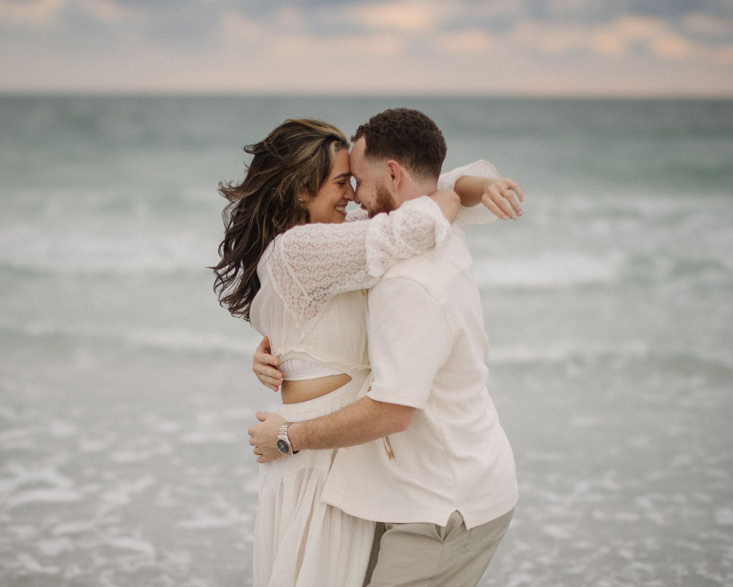 Couple during engagement session in Florida
Romantic engagement session portrait