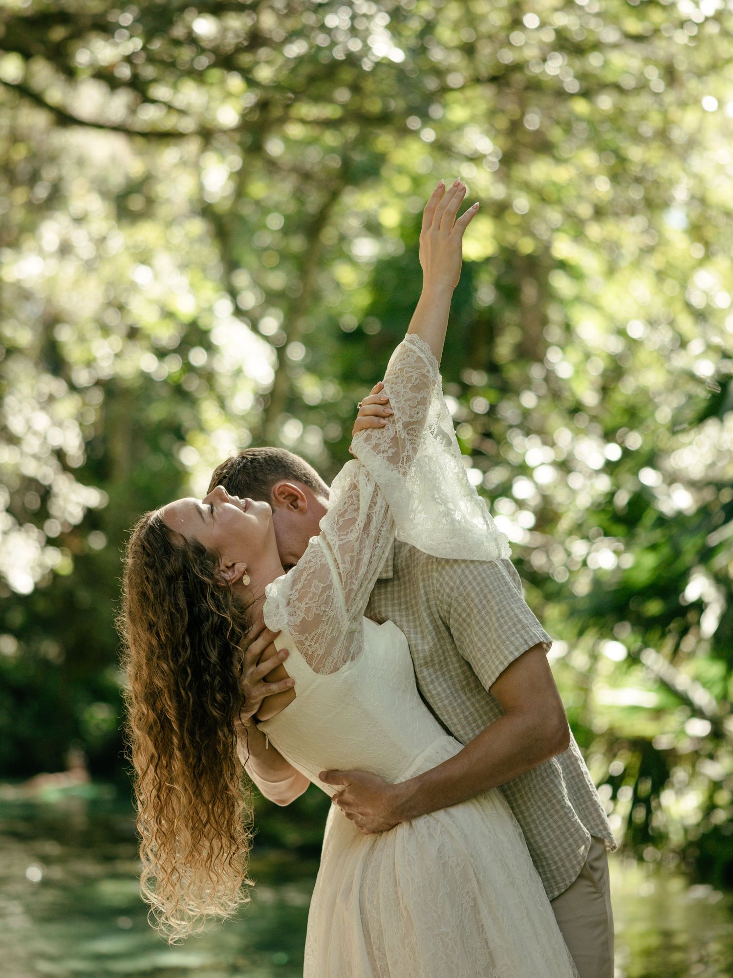 Couple during engagement session in Florida
Romantic engagement session portrait