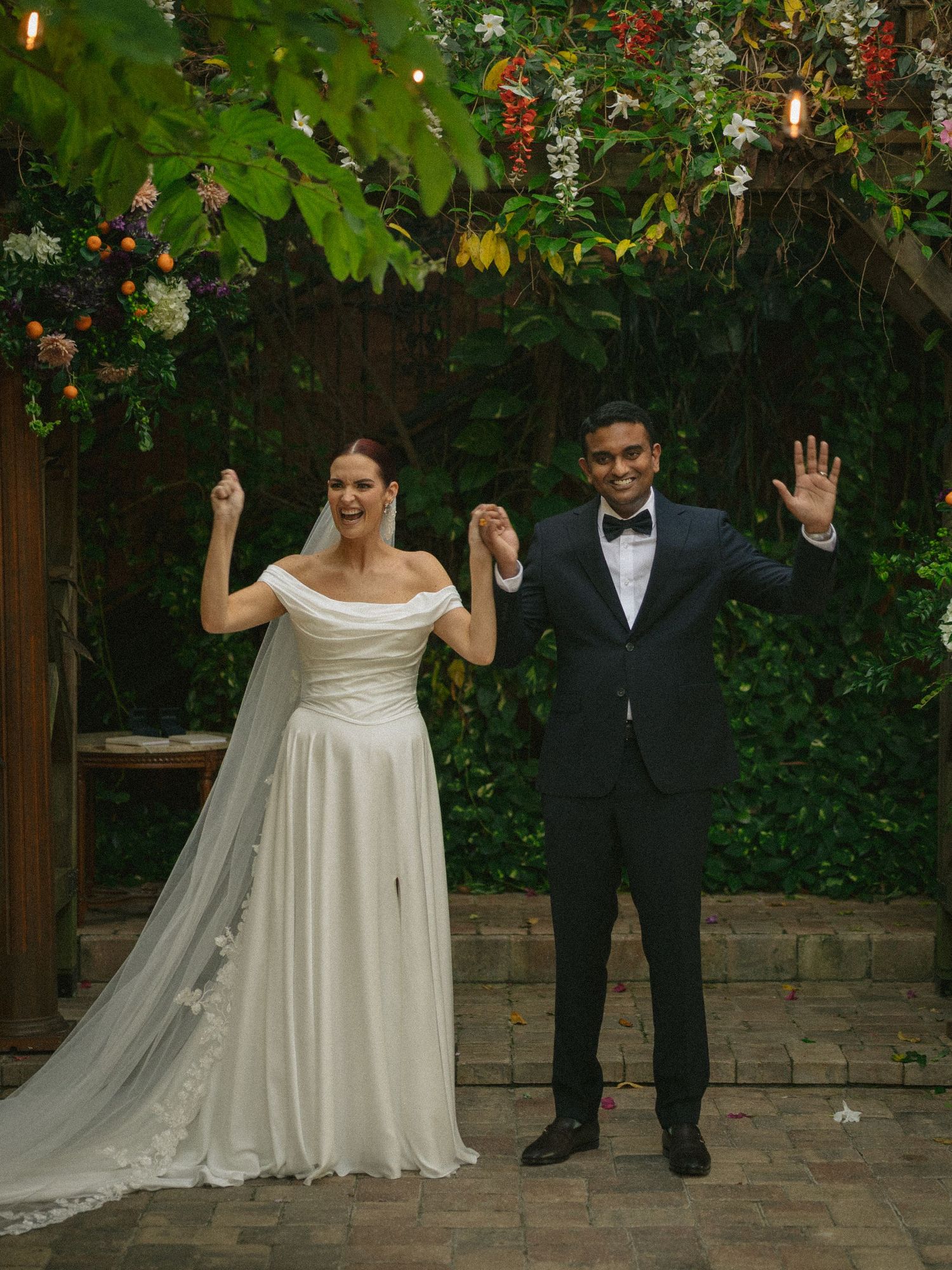 Wedding couple photographed in natural light
Bride and groom embracing during wedding day
Candid moment from a Florida wedding