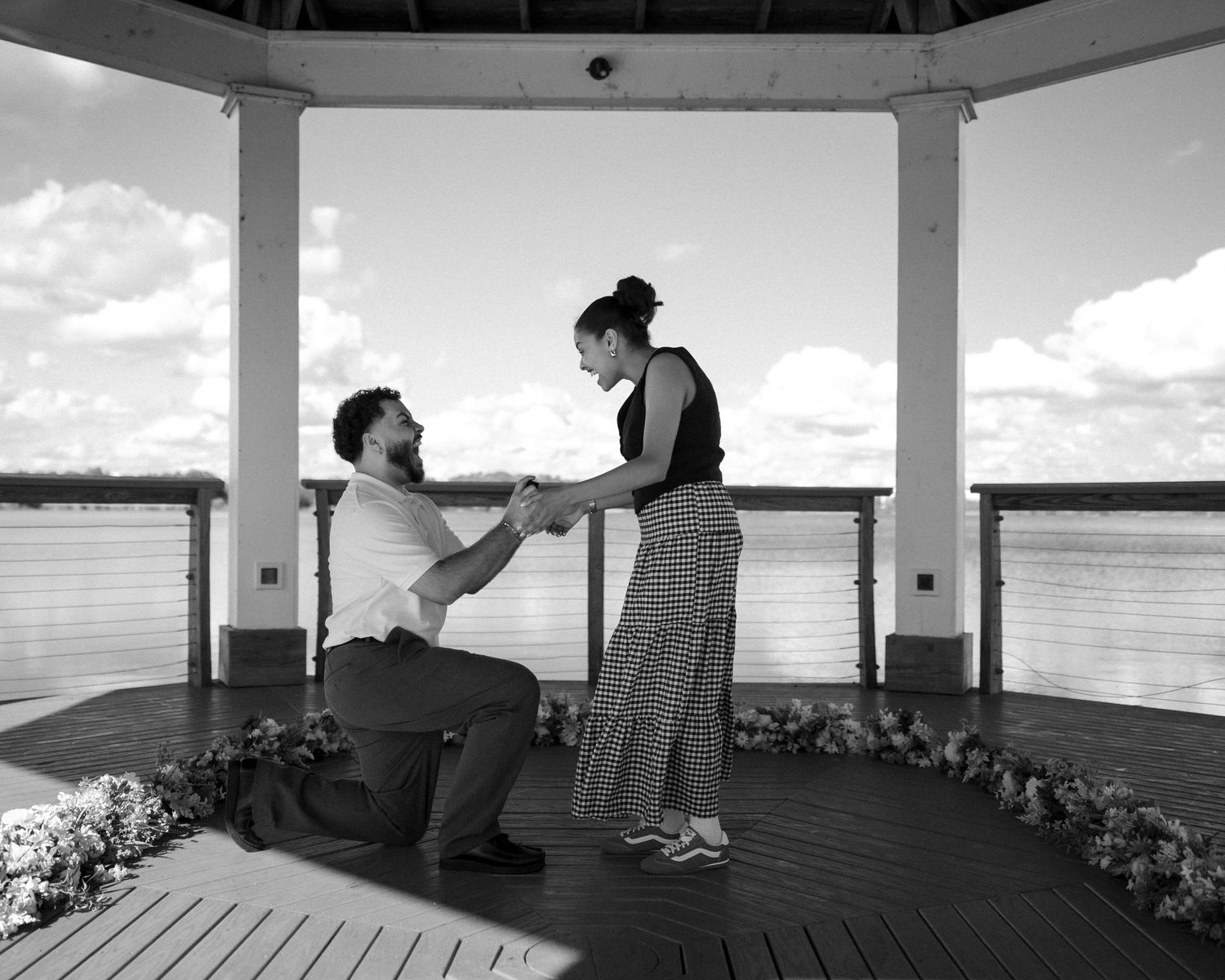 Couple during engagement session in Florida
Romantic engagement session portrait