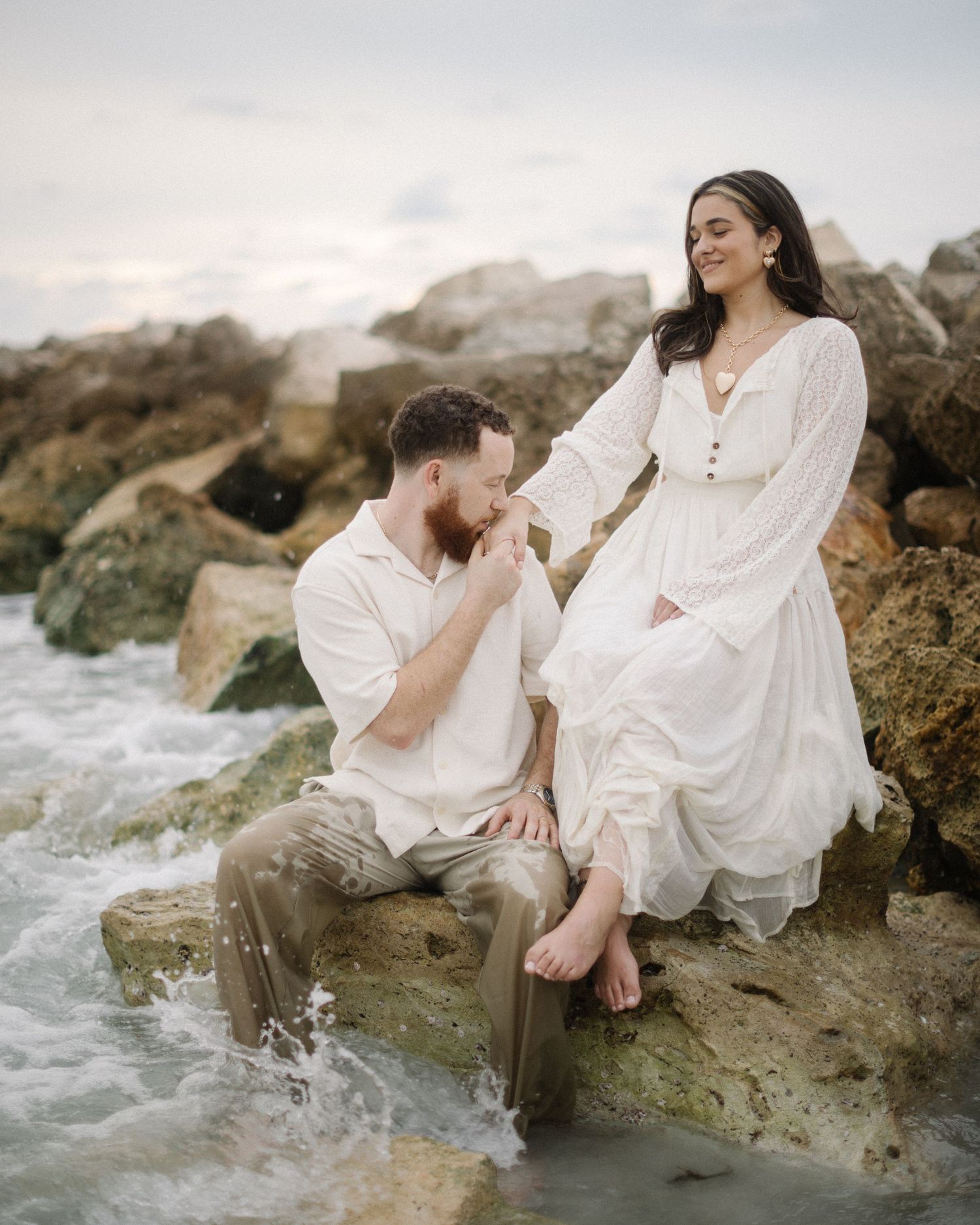 Couple during engagement session in Florida
Romantic engagement session portrait