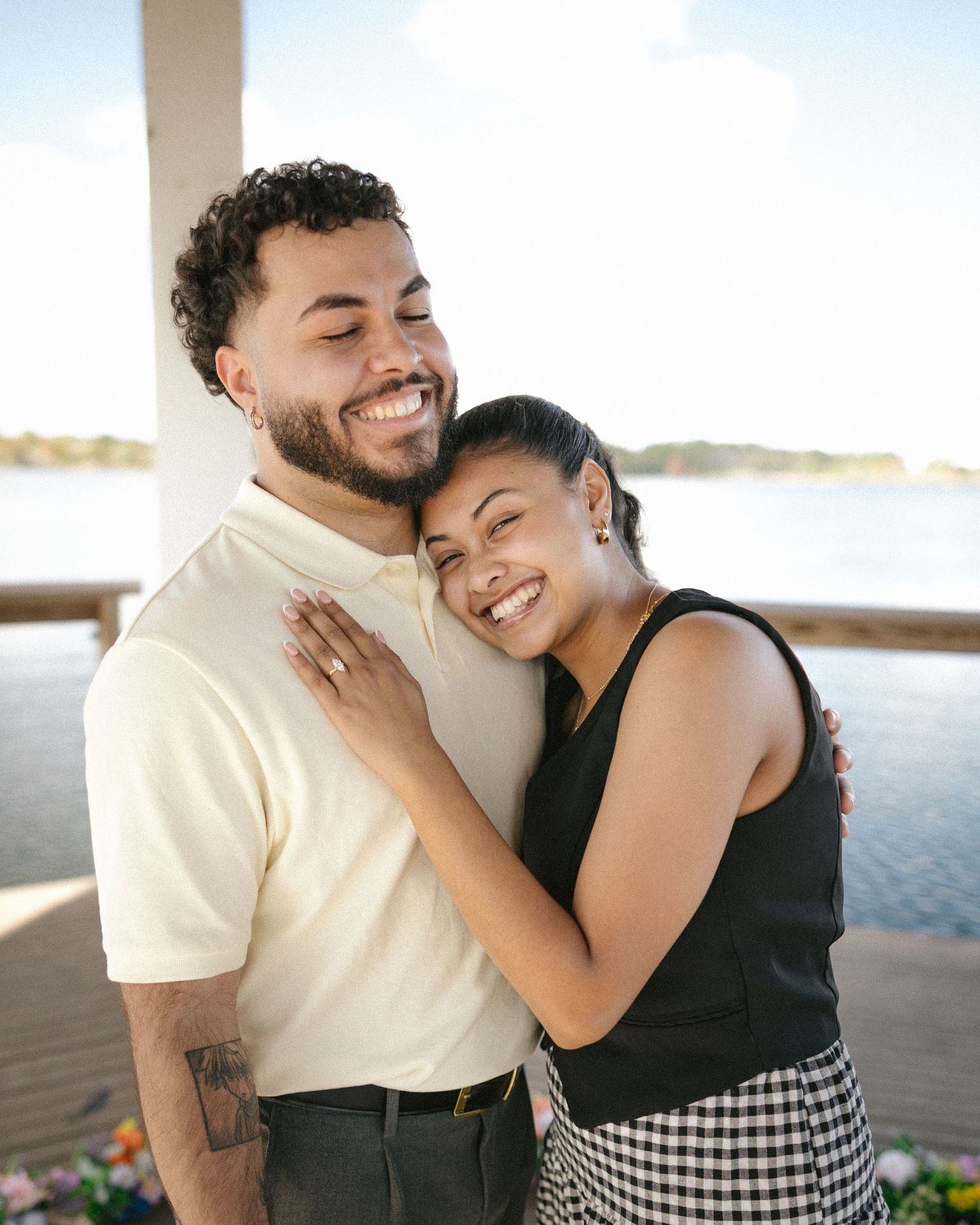 Couple during engagement session in Florida
Romantic engagement session portrait