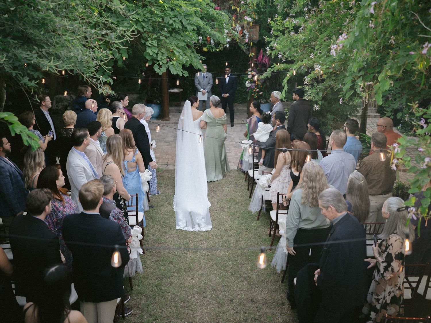 Wedding couple photographed in natural light
Bride and groom embracing during wedding day
Candid moment from a Florida wedding