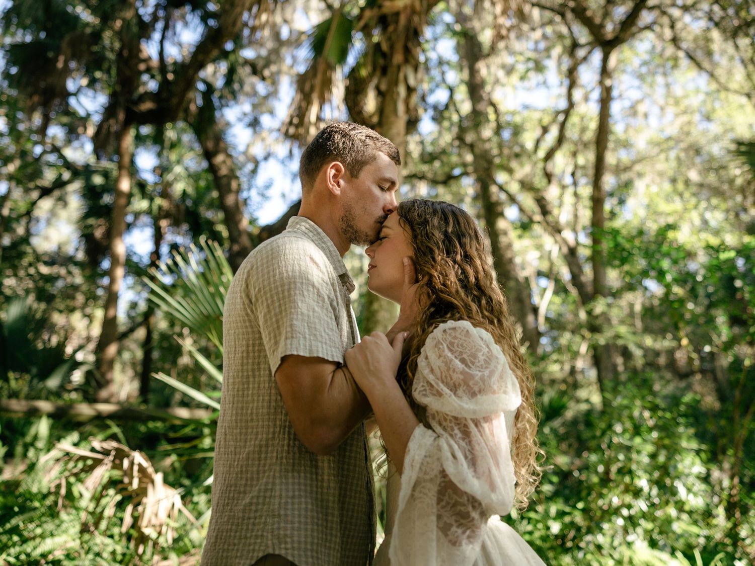 Couple during engagement session in Florida
Romantic engagement session portrait