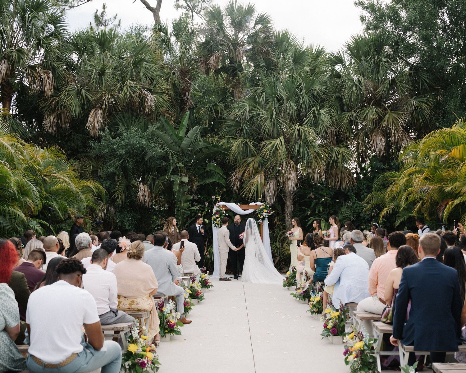 Wedding couple photographed in natural light
Bride and groom embracing during wedding day
Candid moment from a Florida wedding