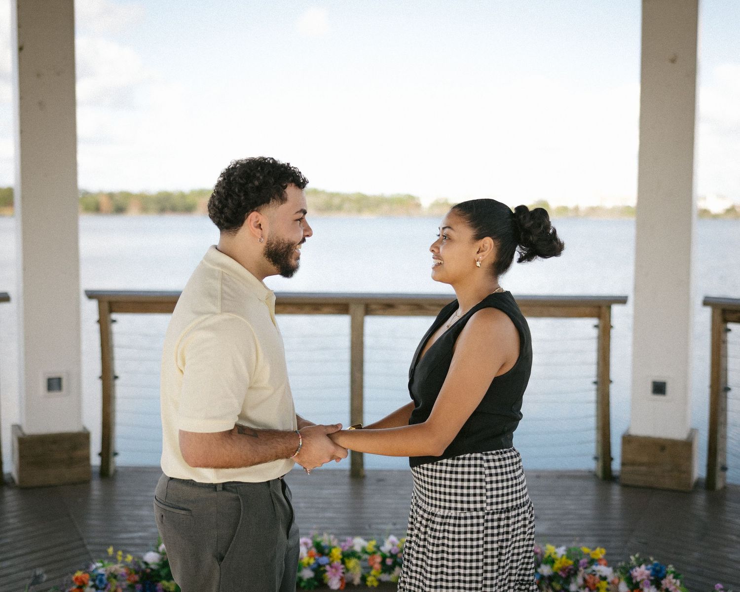 Couple during engagement session in Florida
Romantic engagement session portrait