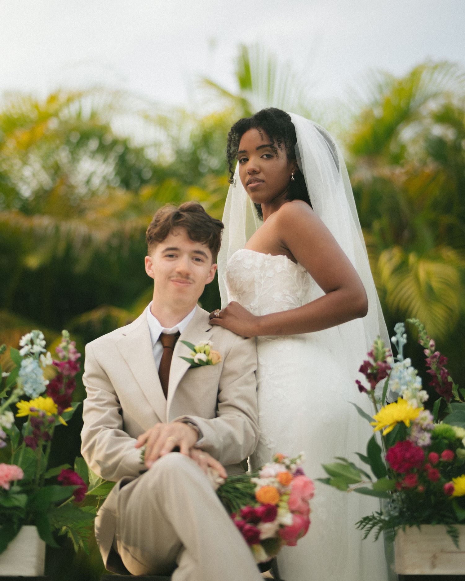 Wedding couple photographed in natural light
Bride and groom embracing during wedding day
Candid moment from a Florida wedding