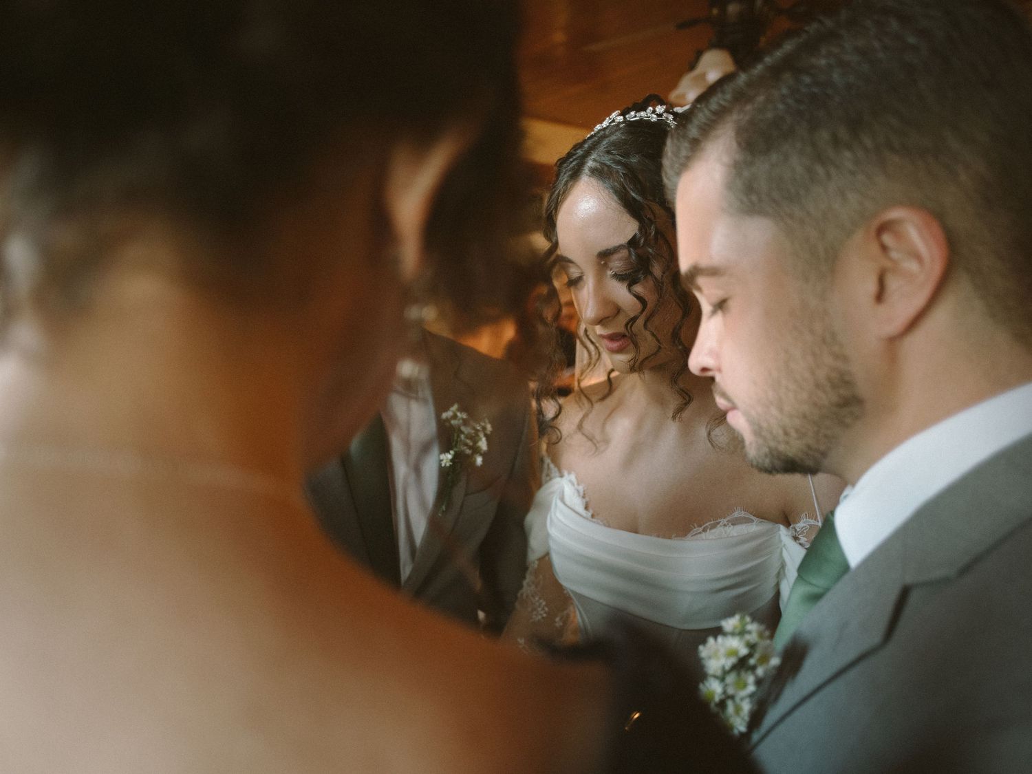 Wedding couple photographed in natural light
Bride and groom embracing during wedding day
Candid moment from a Florida wedding