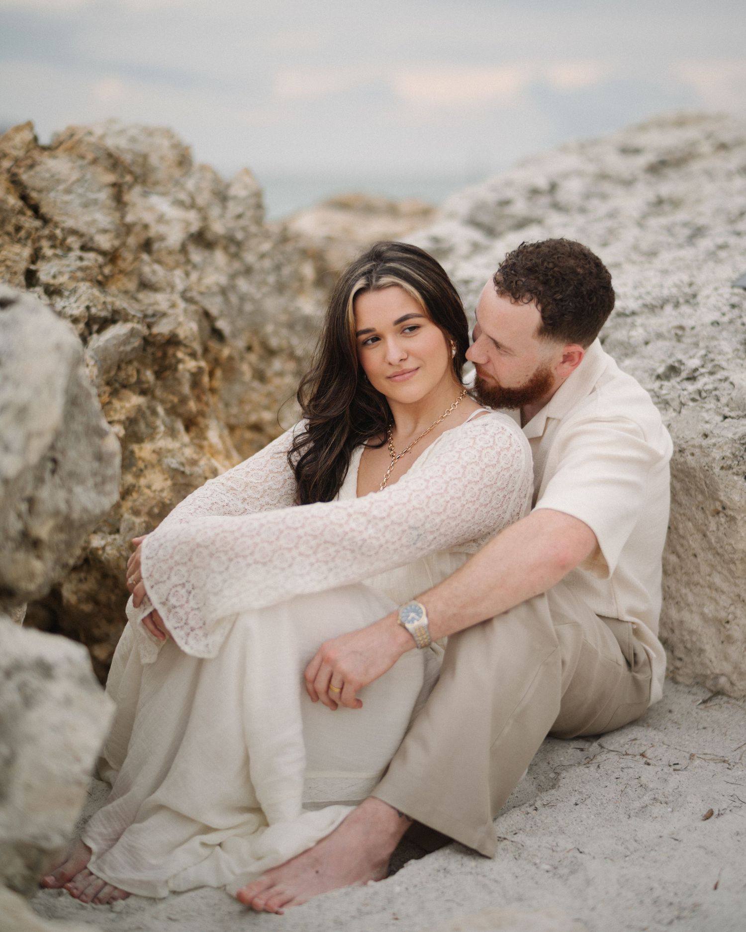 Couple during engagement session in Florida
Romantic engagement session portrait