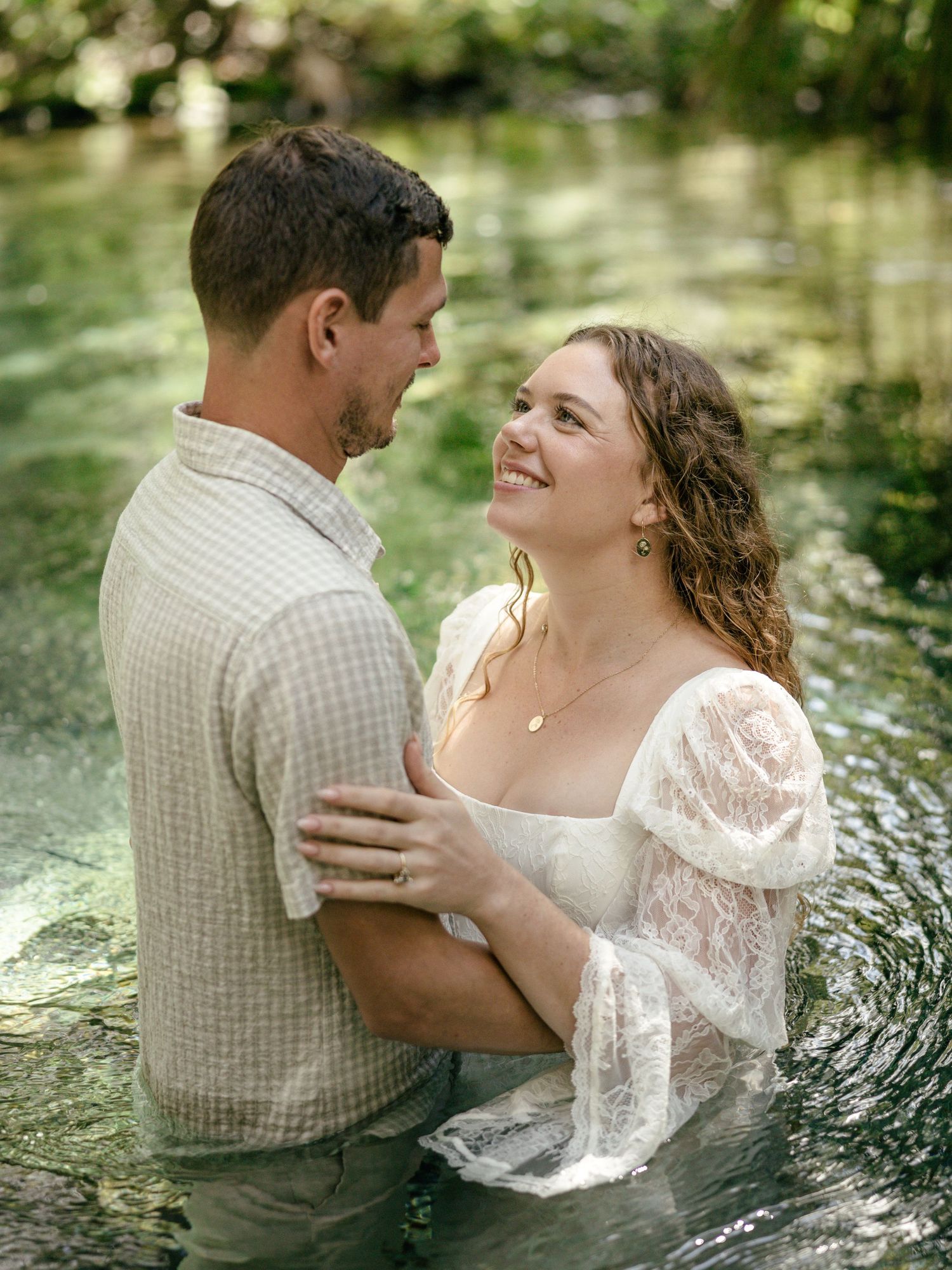 Couple during engagement session in Florida
Romantic engagement session portrait