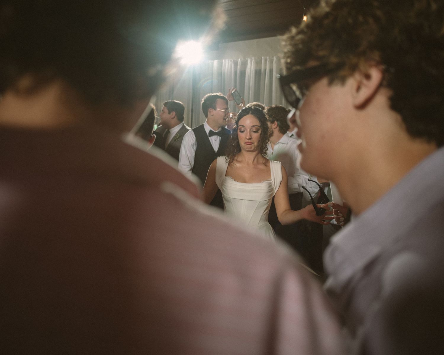 Wedding couple photographed in natural light
Bride and groom embracing during wedding day
Candid moment from a Florida wedding