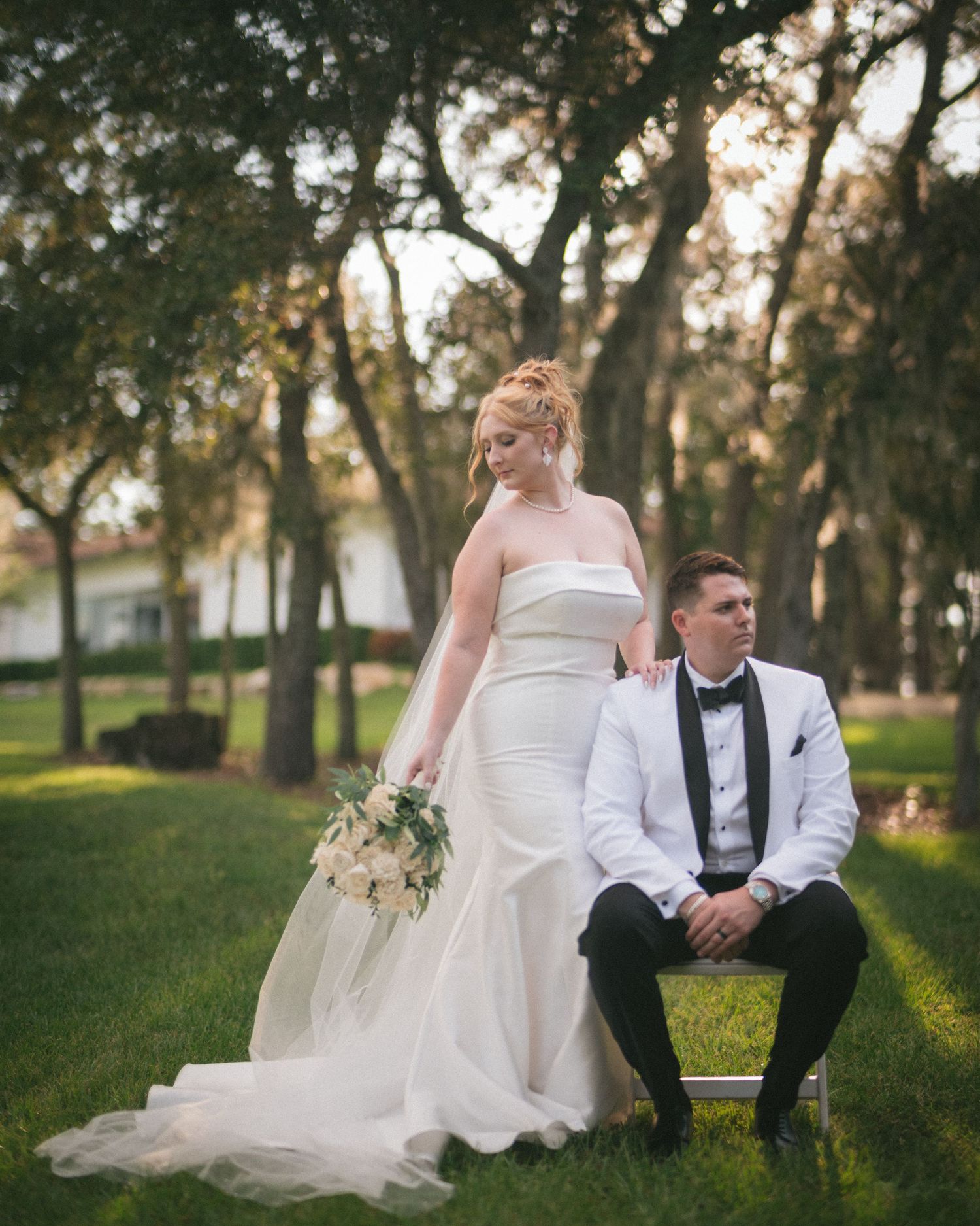 Wedding couple photographed in natural light
Bride and groom embracing during wedding day
Candid moment from a Florida wedding