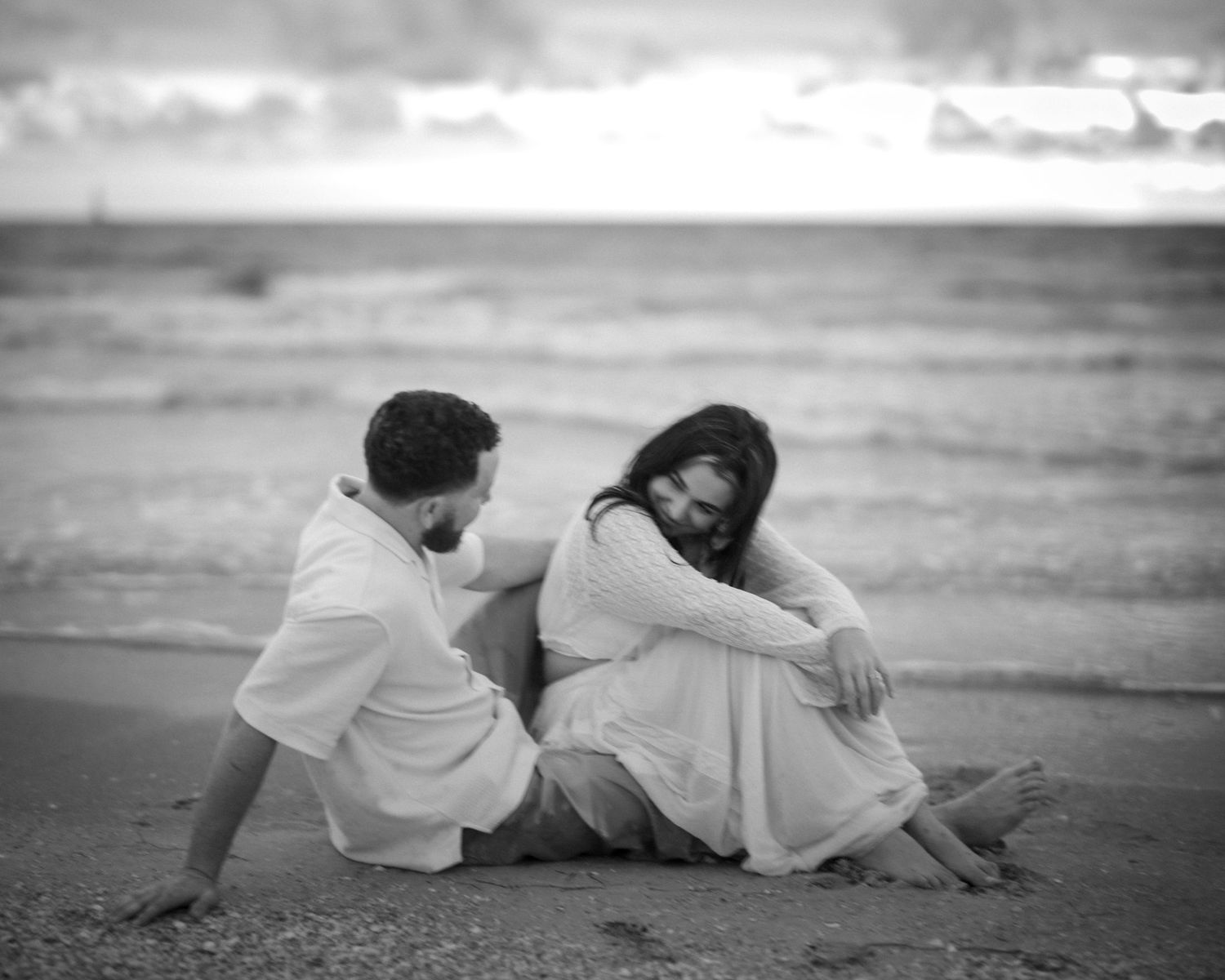 Couple during engagement session in Florida
Romantic engagement session portrait