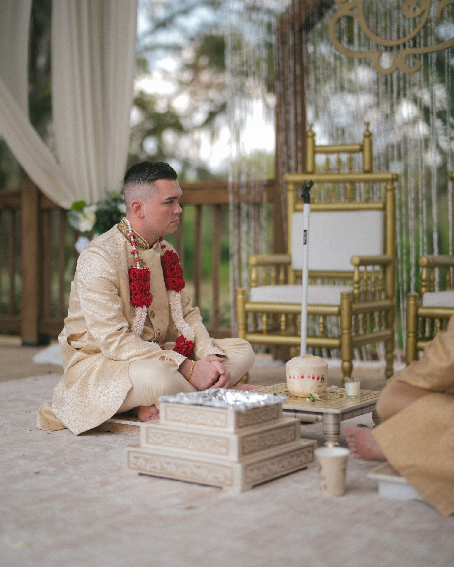 Wedding couple photographed in natural light
Bride and groom embracing during wedding day
Candid moment from a Florida wedding