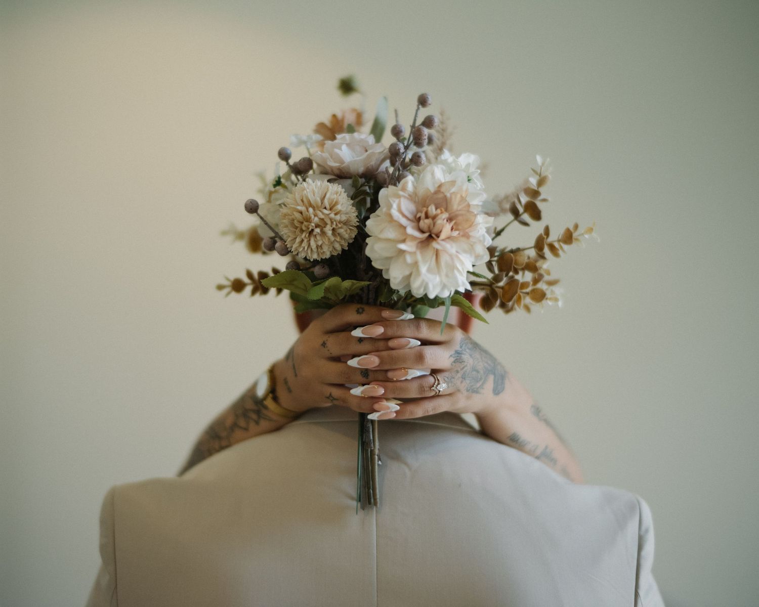 Wedding couple photographed in natural light
Bride and groom embracing during wedding day
Candid moment from a Florida wedding