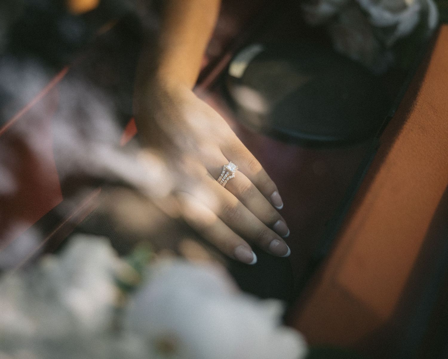 Wedding couple photographed in natural light
Bride and groom embracing during wedding day
Candid moment from a Florida wedding