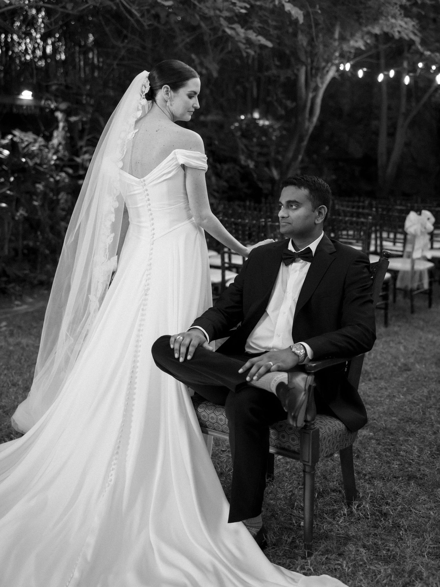 Wedding couple photographed in natural light
Bride and groom embracing during wedding day
Candid moment from a Florida wedding