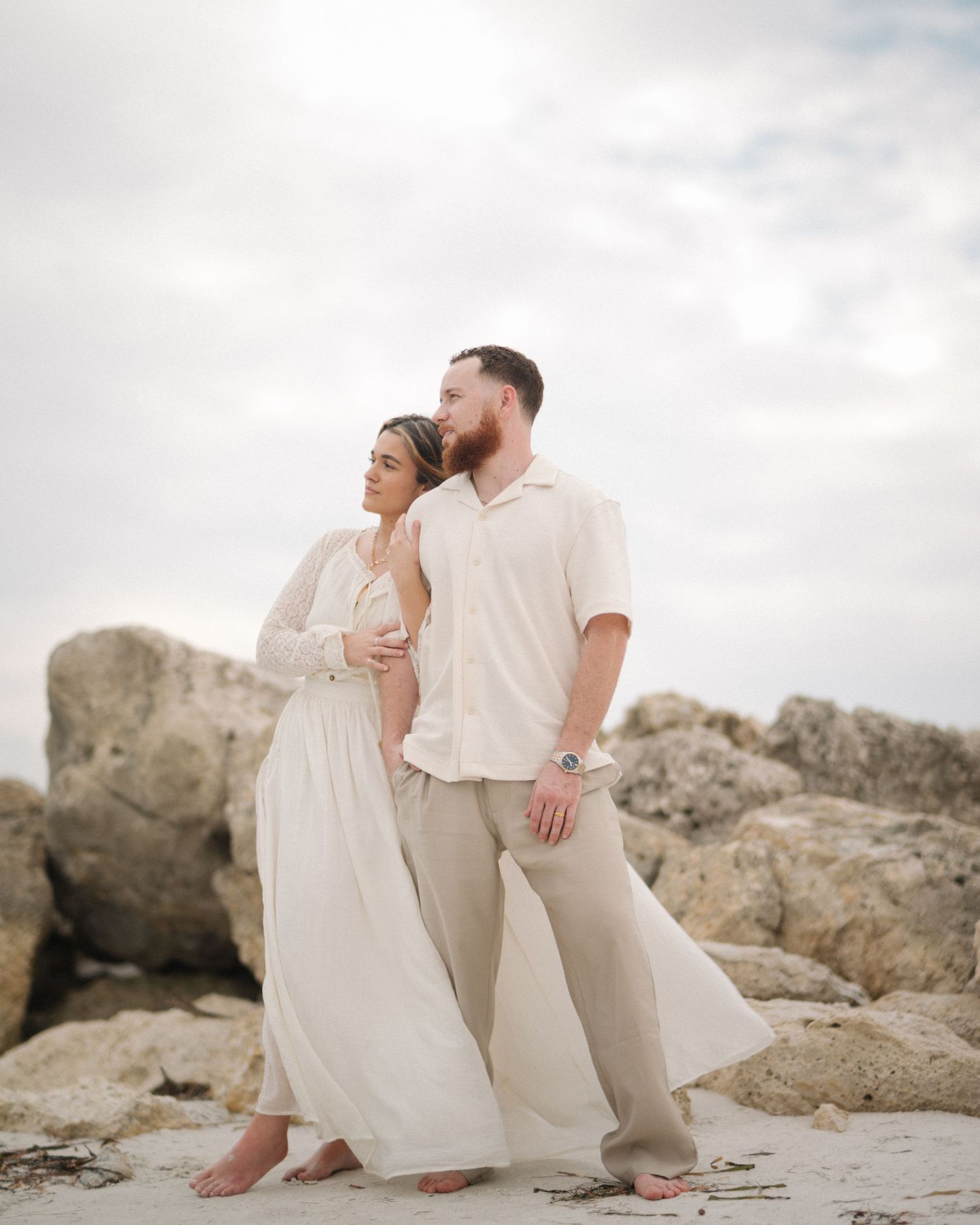Couple during engagement session in Florida
Romantic engagement session portrait