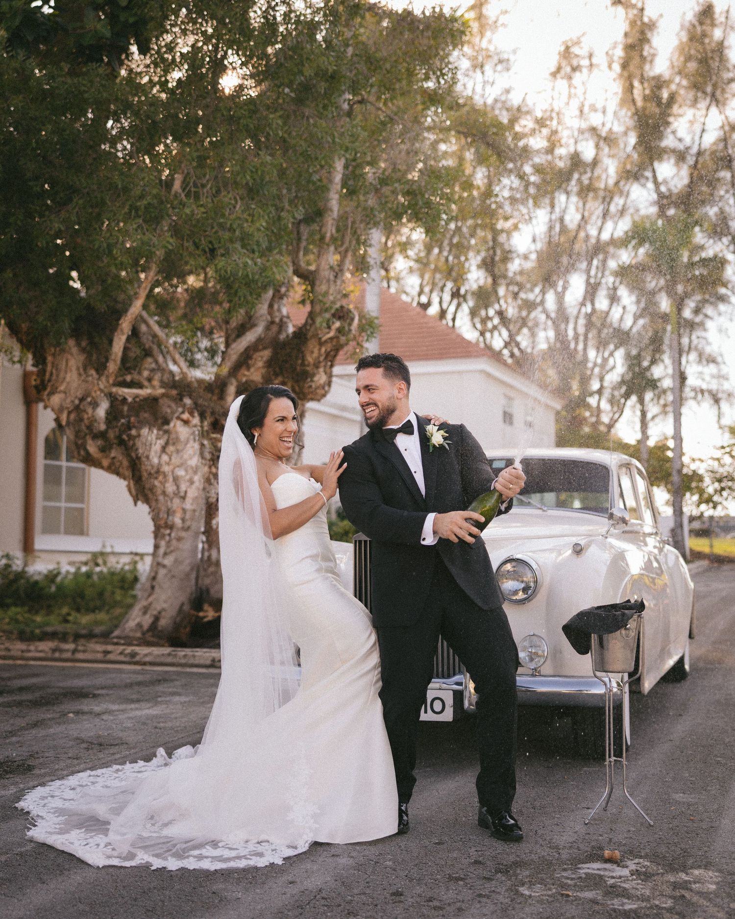 Wedding couple photographed in natural light
Bride and groom embracing during wedding day
Candid moment from a Florida wedding