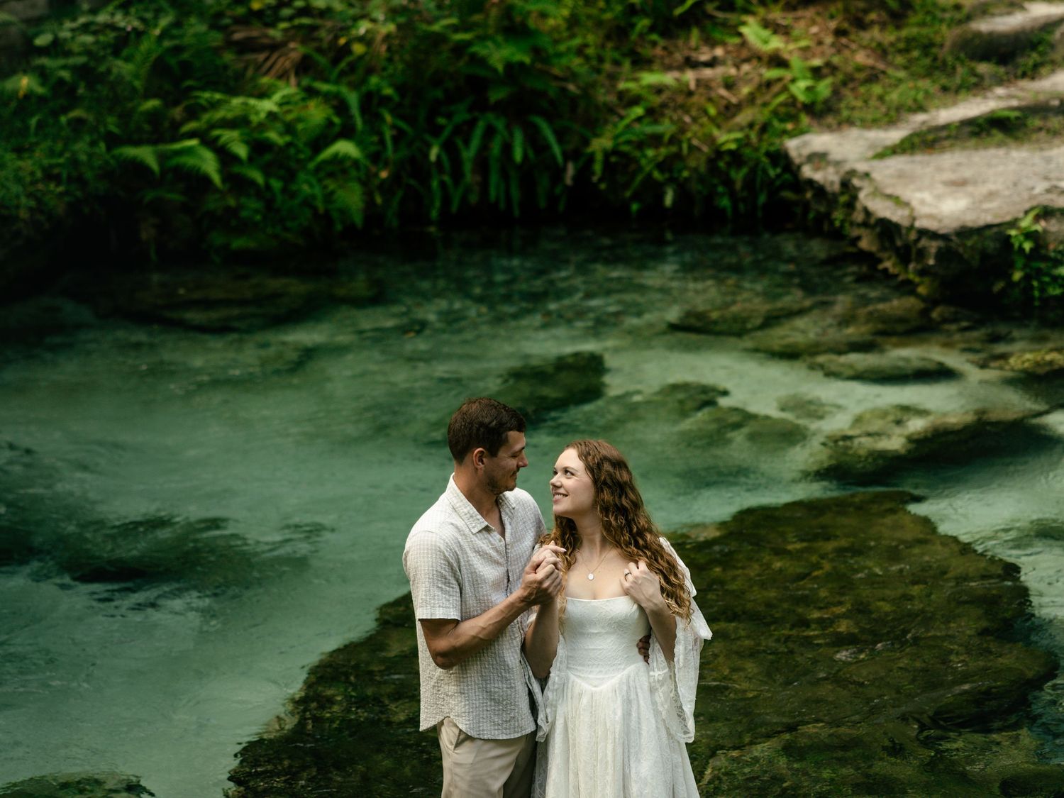 Couple during engagement session in Florida
Romantic engagement session portrait