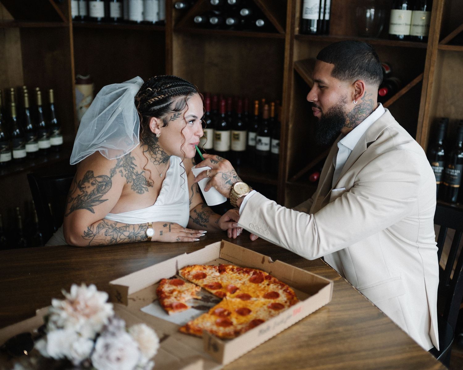Wedding couple photographed in natural light
Bride and groom embracing during wedding day
Candid moment from a Florida wedding