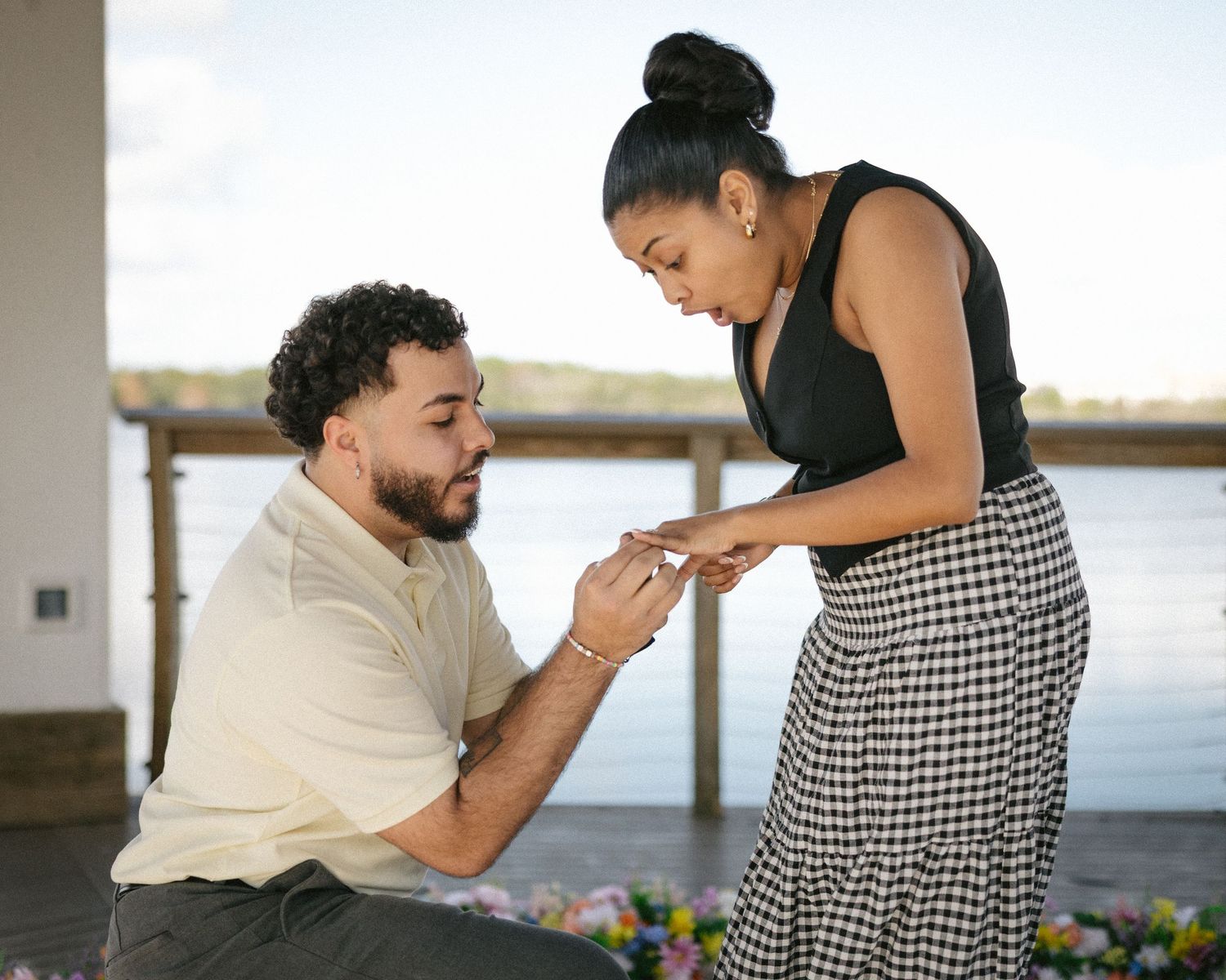 Couple during engagement session in Florida
Romantic engagement session portrait