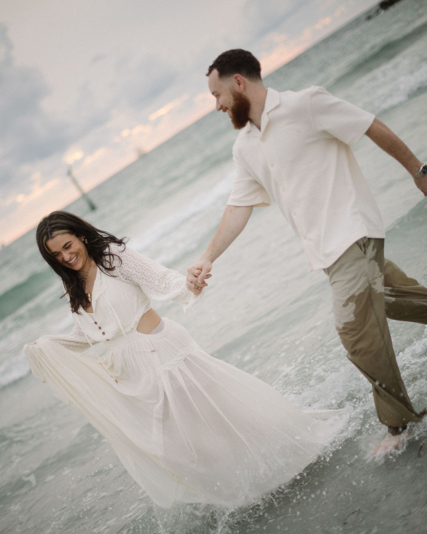 Couple during engagement session in Florida
Romantic engagement session portrait
