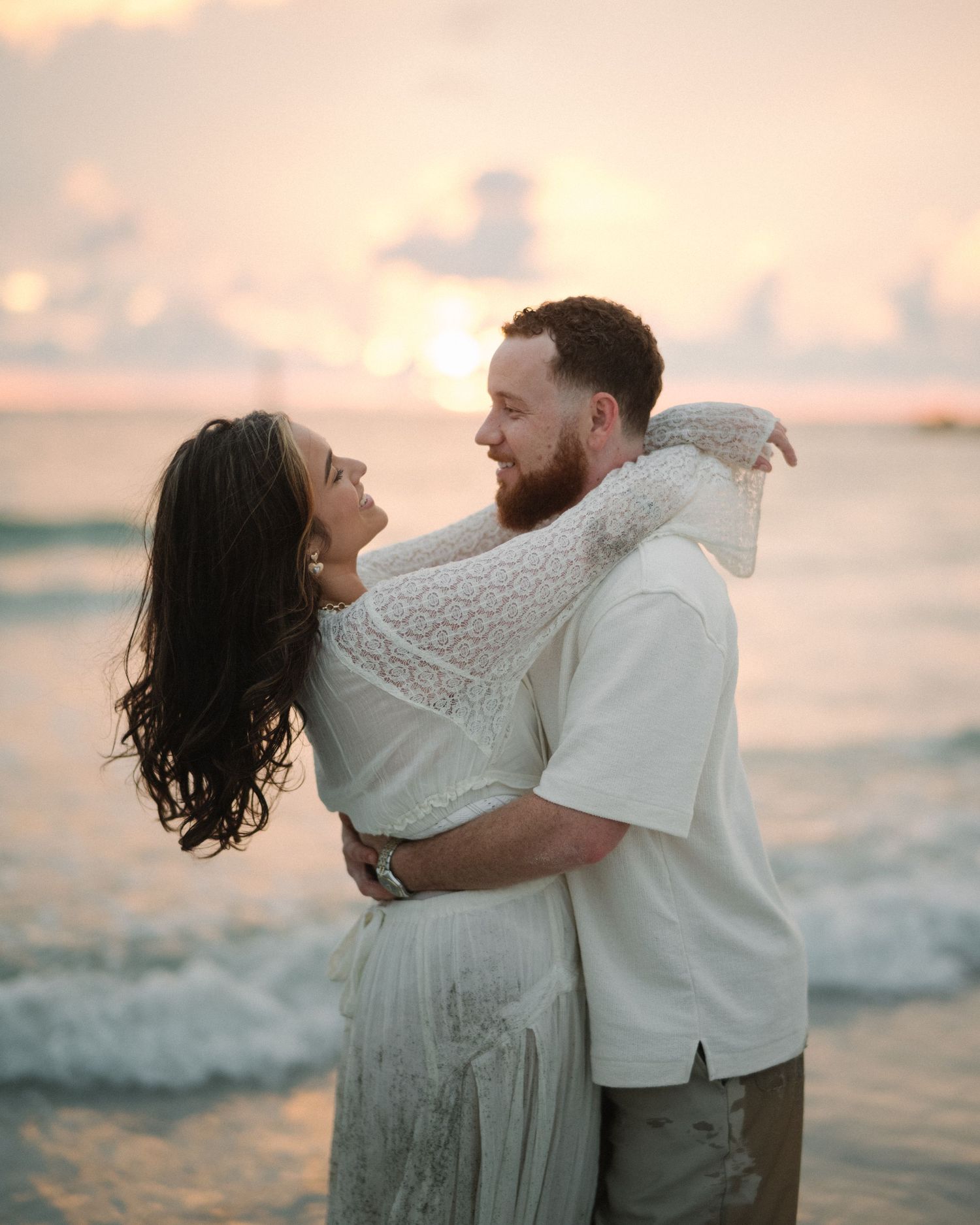 Couple during engagement session in Florida
Romantic engagement session portrait