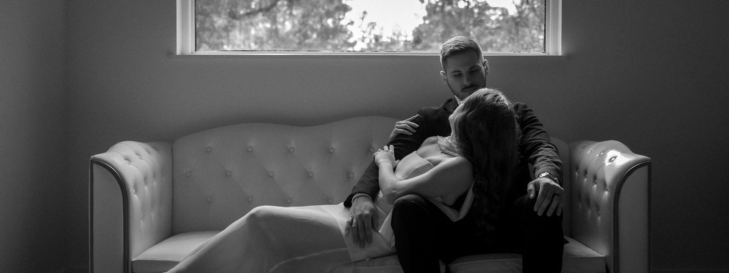 Couple during engagement session in Florida
Romantic engagement session portrait