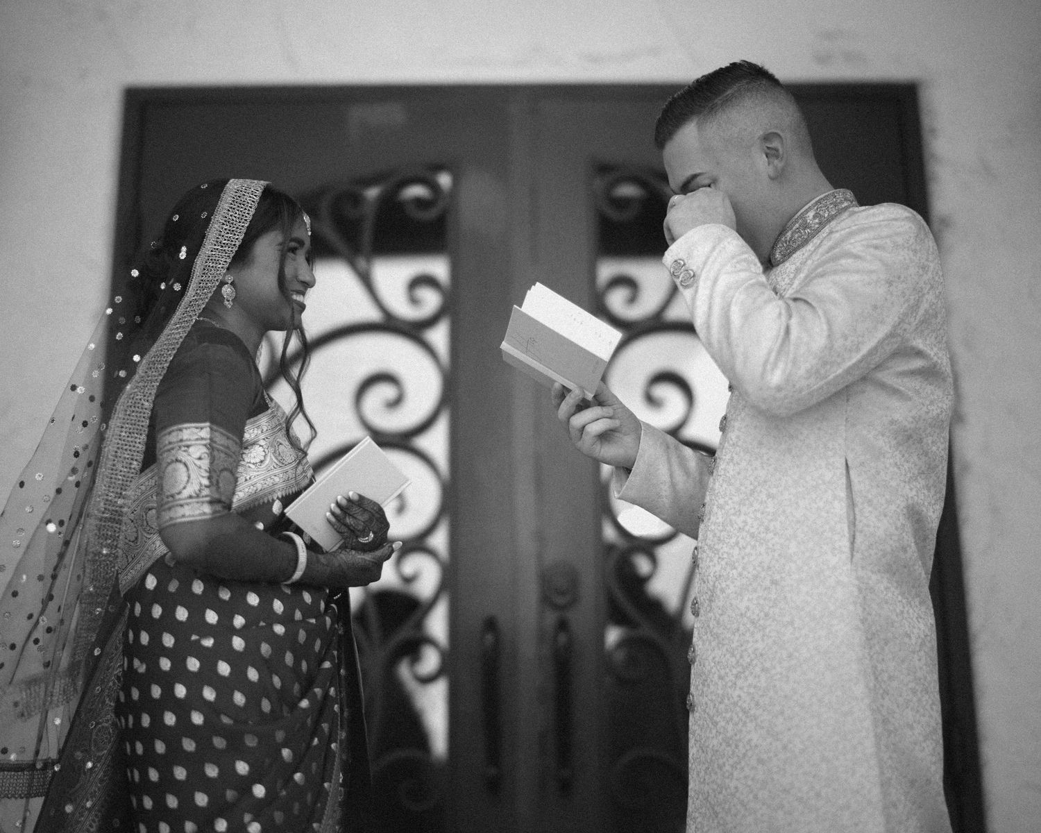 Wedding couple photographed in natural light
Bride and groom embracing during wedding day
Candid moment from a Florida wedding