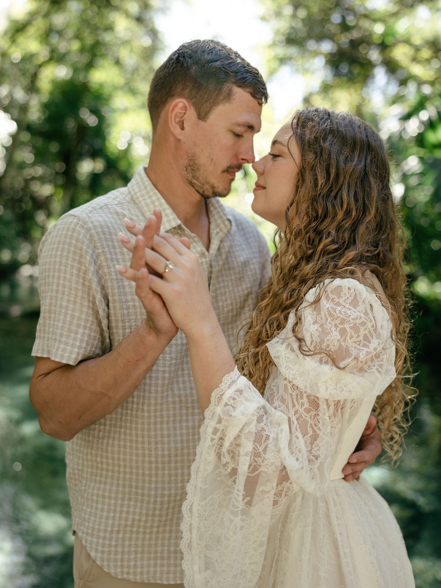 Couple during engagement session in Florida
Romantic engagement session portrait