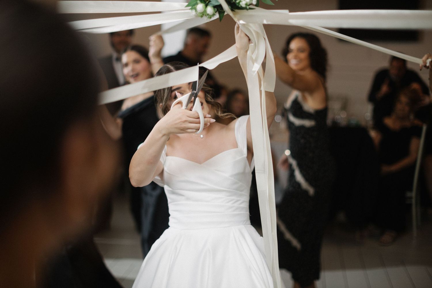 Wedding couple photographed in natural light
Bride and groom embracing during wedding day
Candid moment from a Florida wedding