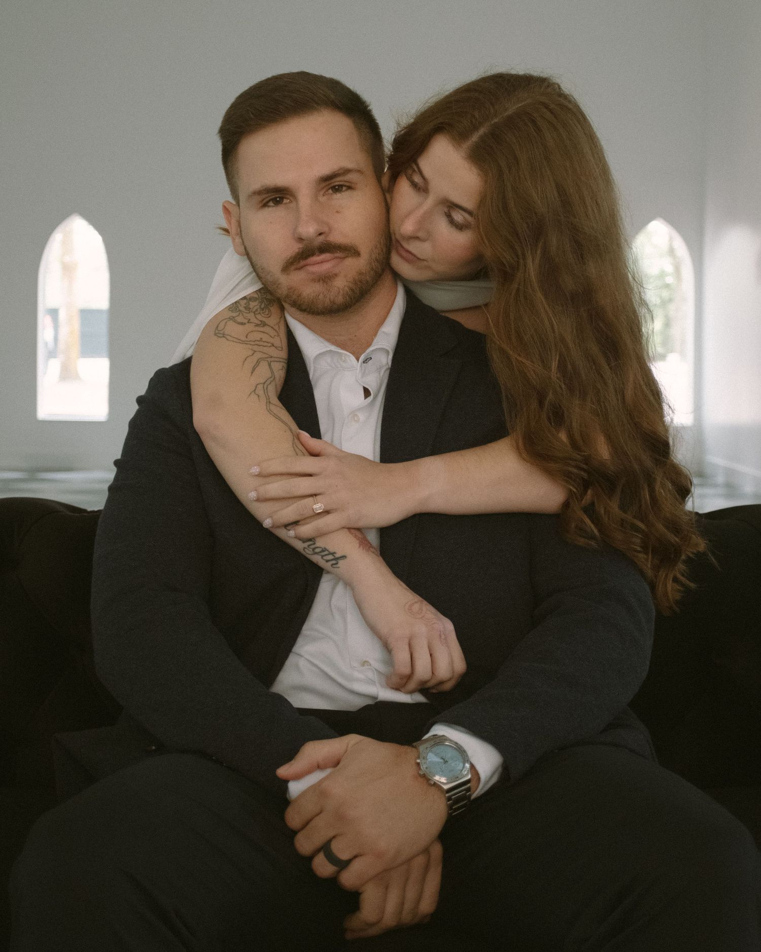 Couple during engagement session in Florida
Romantic engagement session portrait