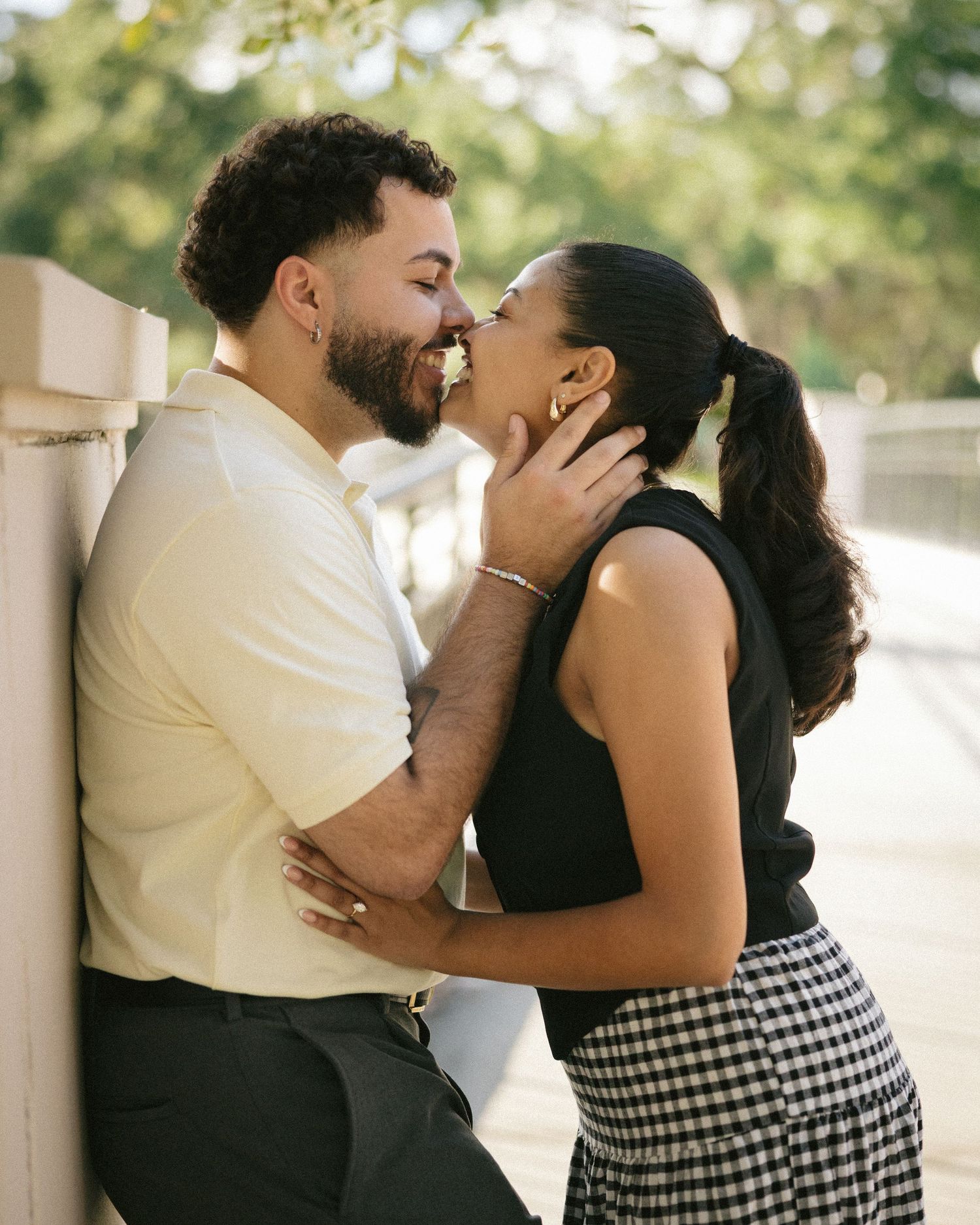 Couple during engagement session in Florida
Romantic engagement session portrait