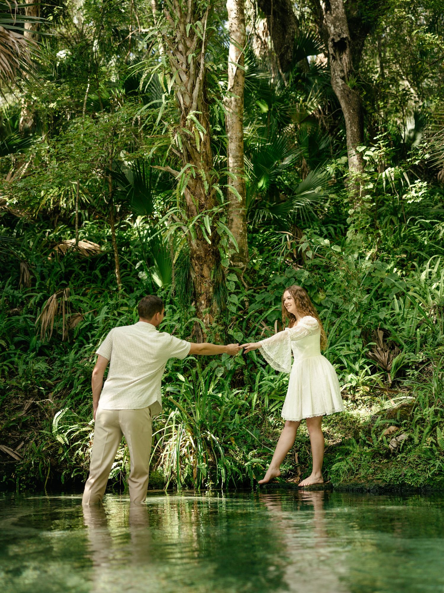 Couple during engagement session in Florida
Romantic engagement session portrait