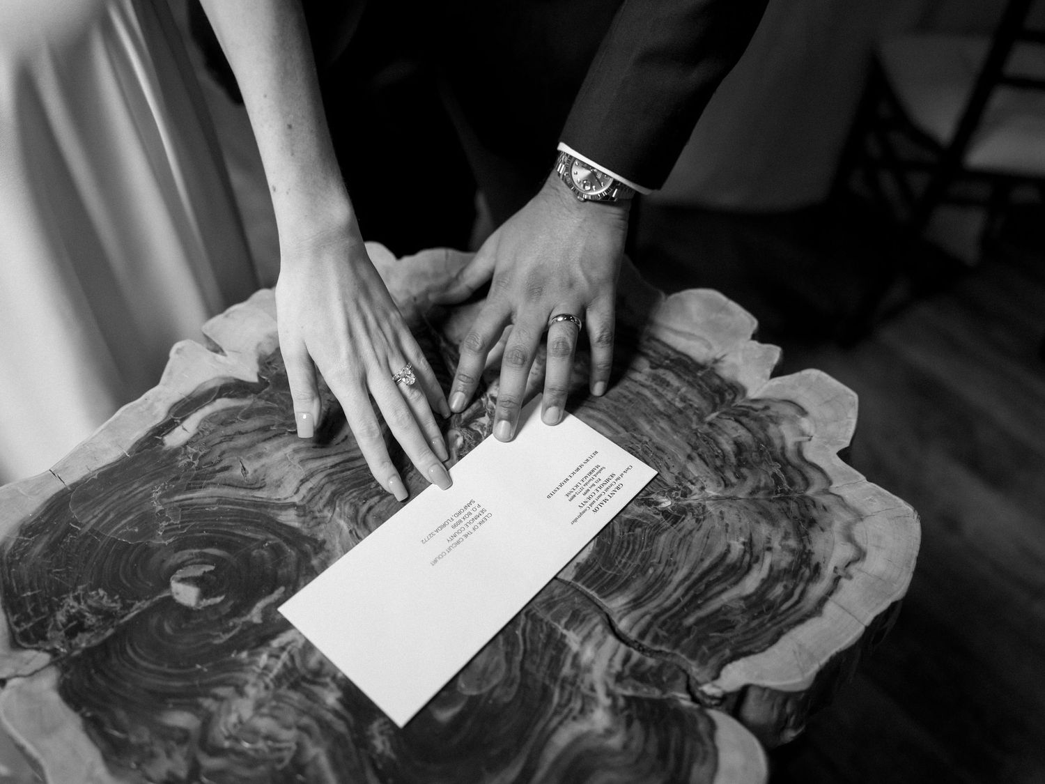 Wedding couple photographed in natural light
Bride and groom embracing during wedding day
Candid moment from a Florida wedding