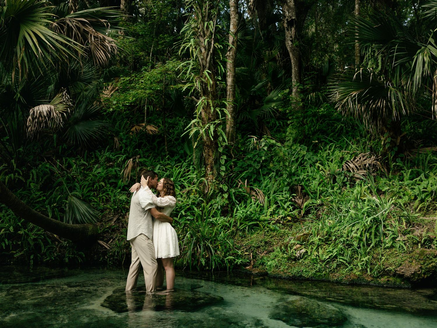 Couple during engagement session in Florida
Romantic engagement session portrait