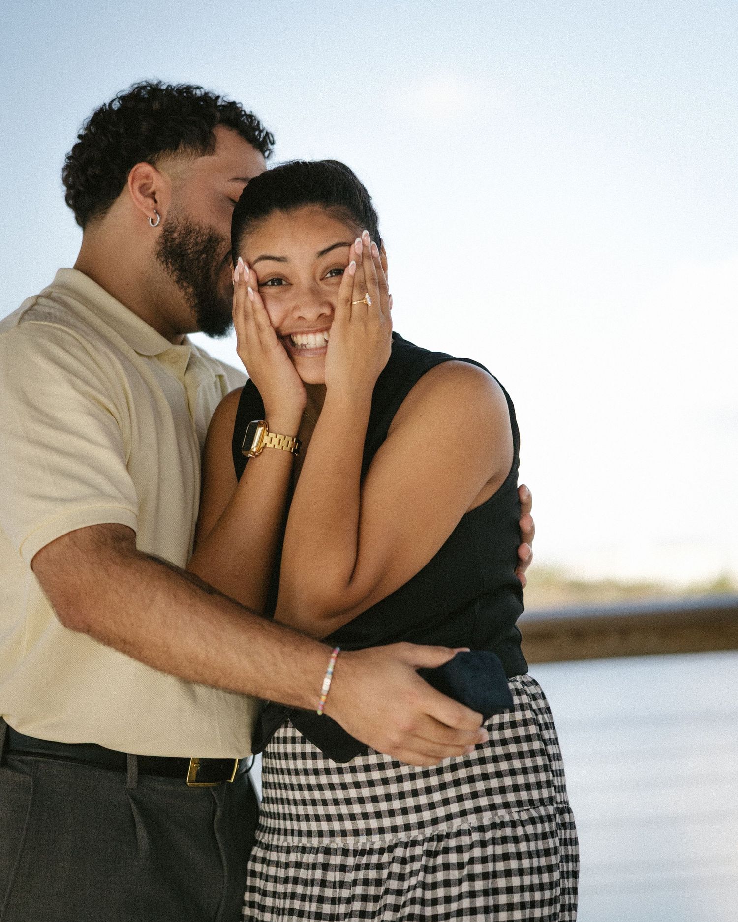 Couple during engagement session in Florida
Romantic engagement session portrait