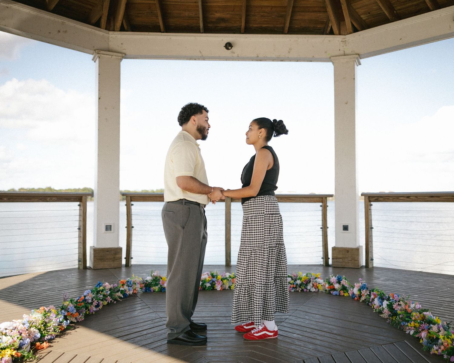 Couple during engagement session in Florida
Romantic engagement session portrait