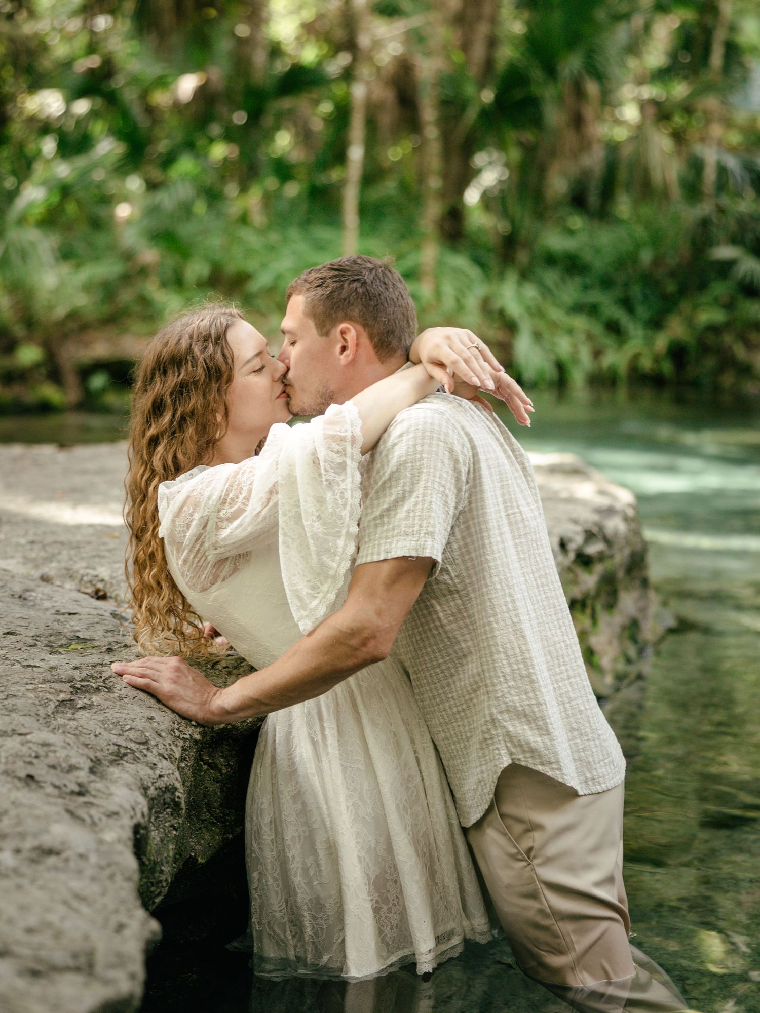 Couple during engagement session in Florida
Romantic engagement session portrait