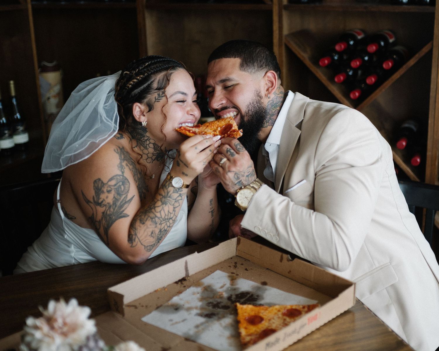 Wedding couple photographed in natural light
Bride and groom embracing during wedding day
Candid moment from a Florida wedding