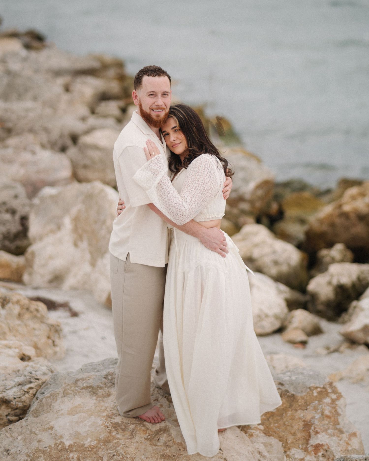Couple during engagement session in Florida
Romantic engagement session portrait