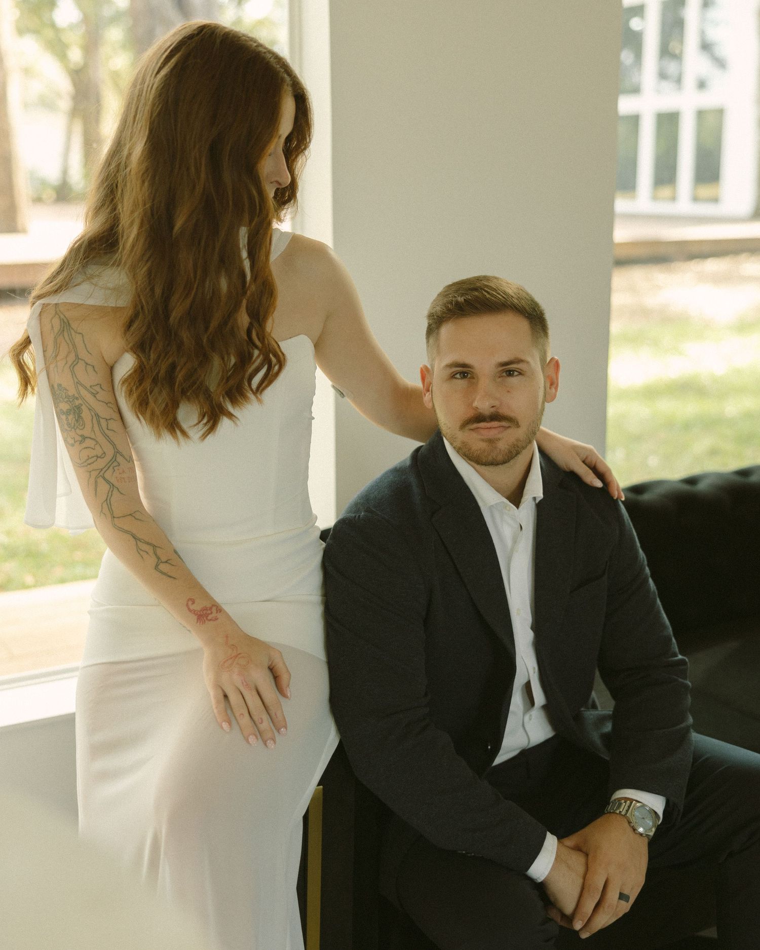 Couple during engagement session in Florida
Romantic engagement session portrait