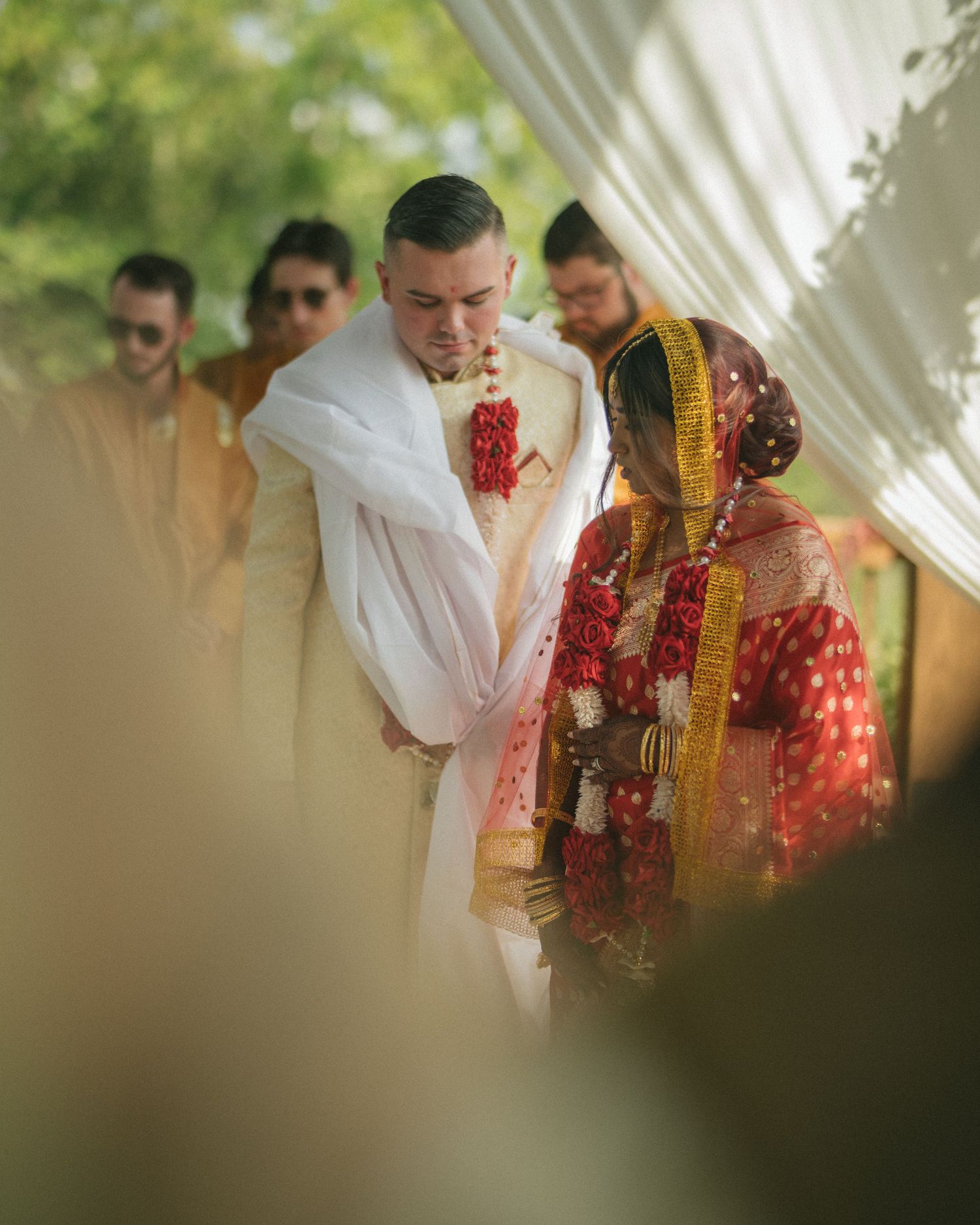 Wedding couple photographed in natural light
Bride and groom embracing during wedding day
Candid moment from a Florida wedding