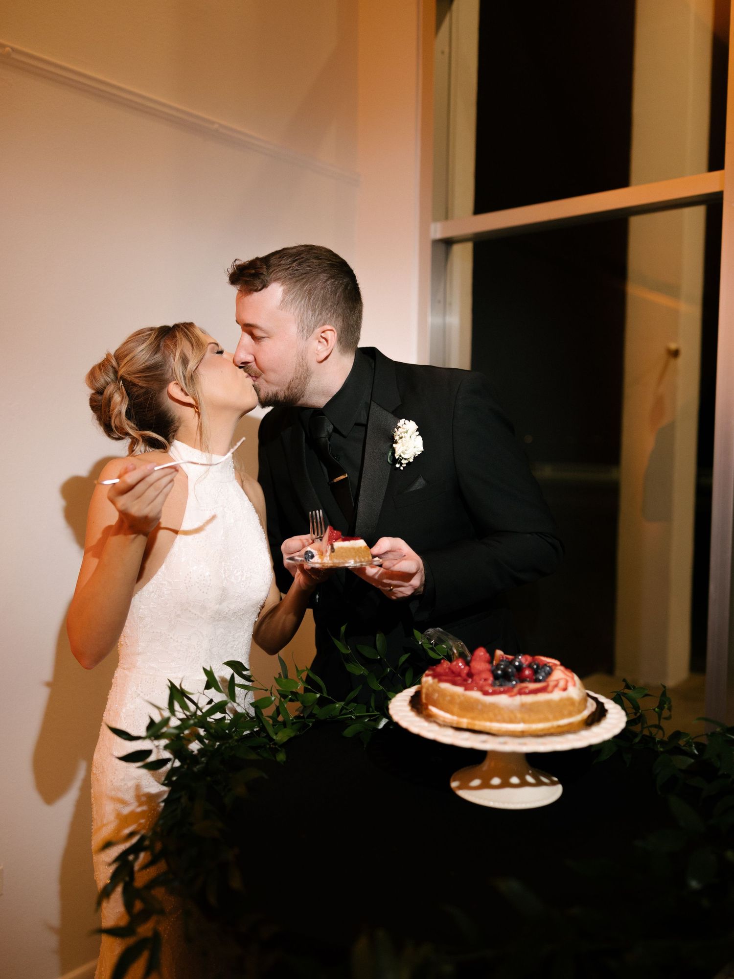 Wedding couple photographed in natural light
Bride and groom embracing during wedding day
Candid moment from a Florida wedding