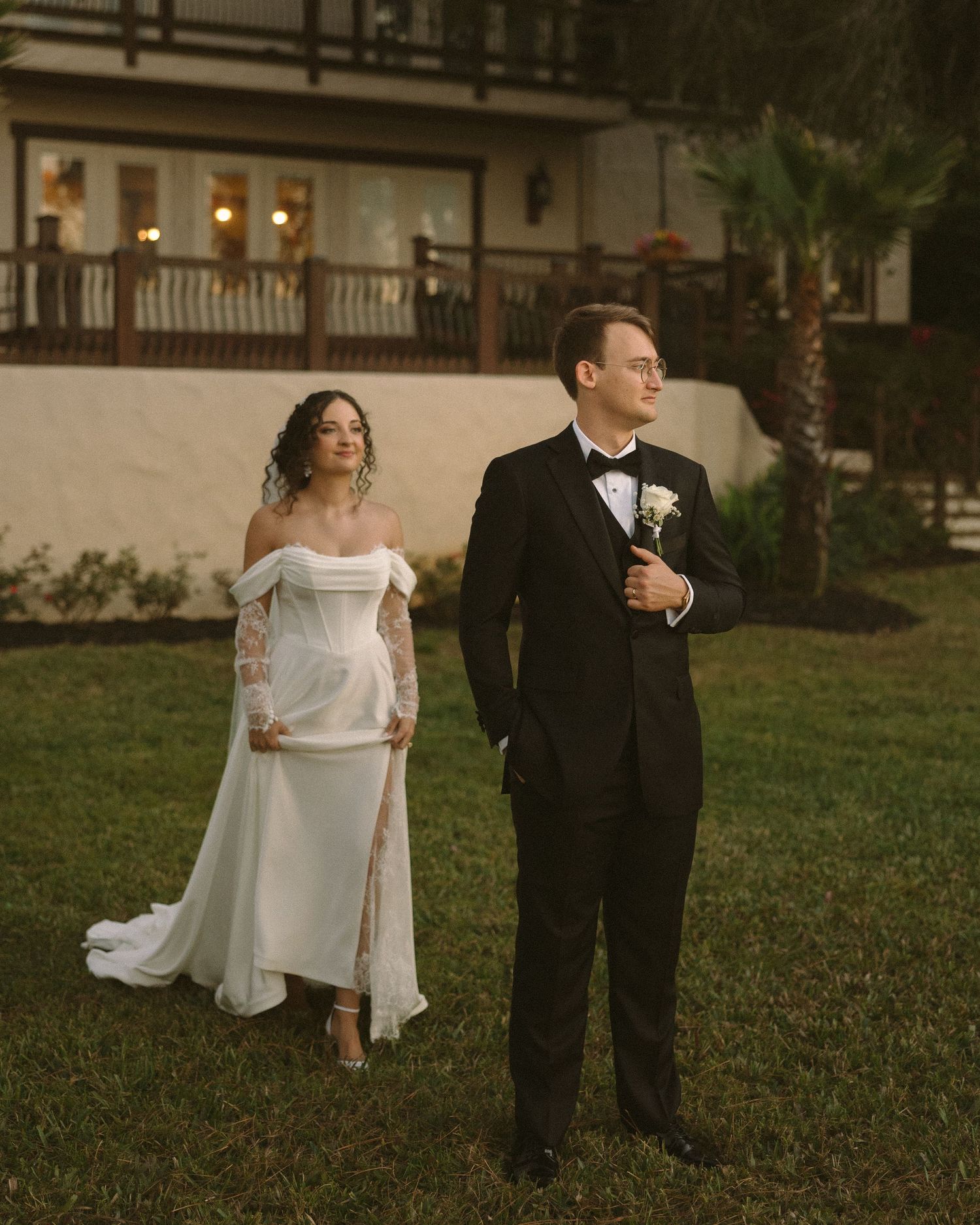 Wedding couple photographed in natural light
Bride and groom embracing during wedding day
Candid moment from a Florida wedding