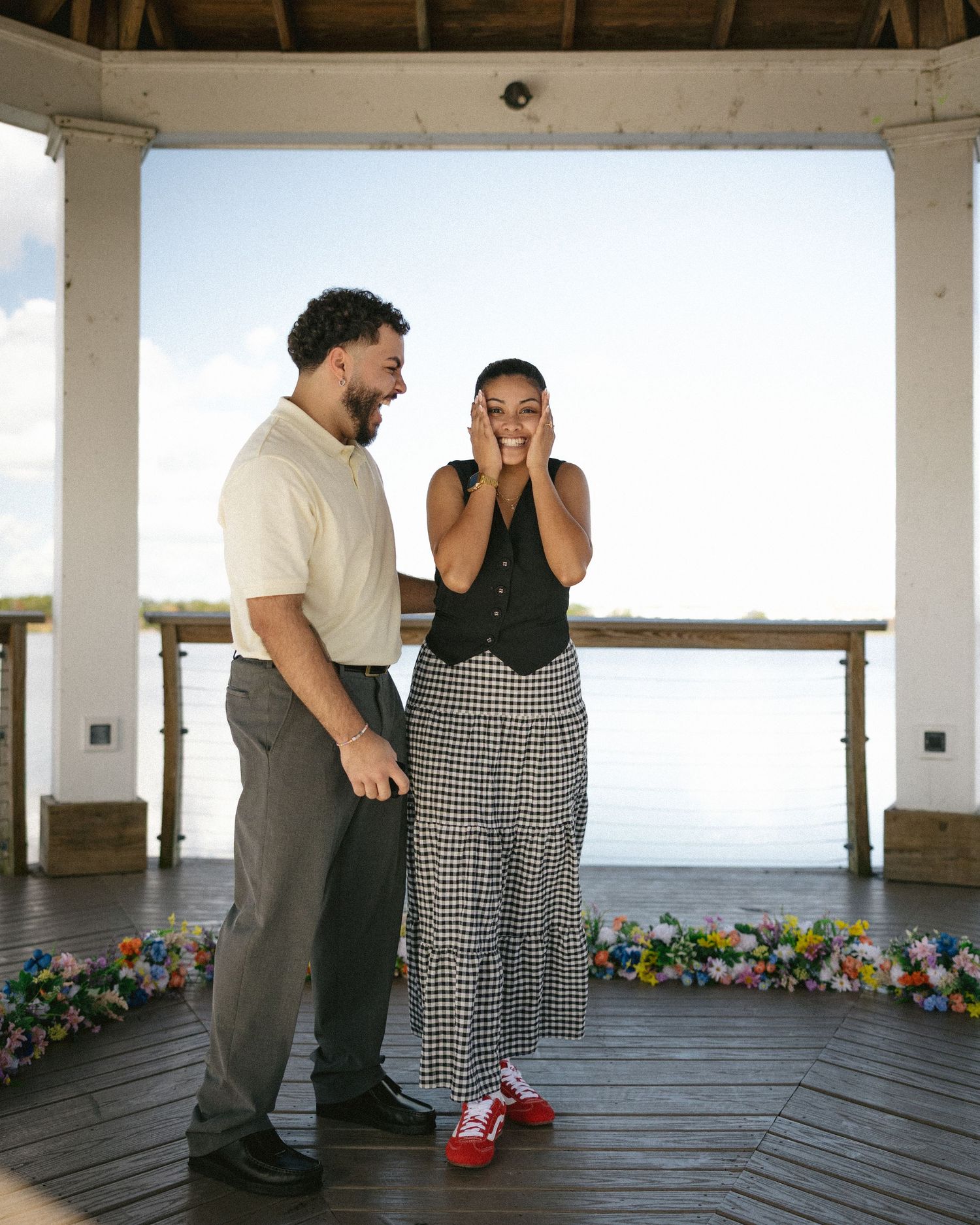 Couple during engagement session in Florida
Romantic engagement session portrait