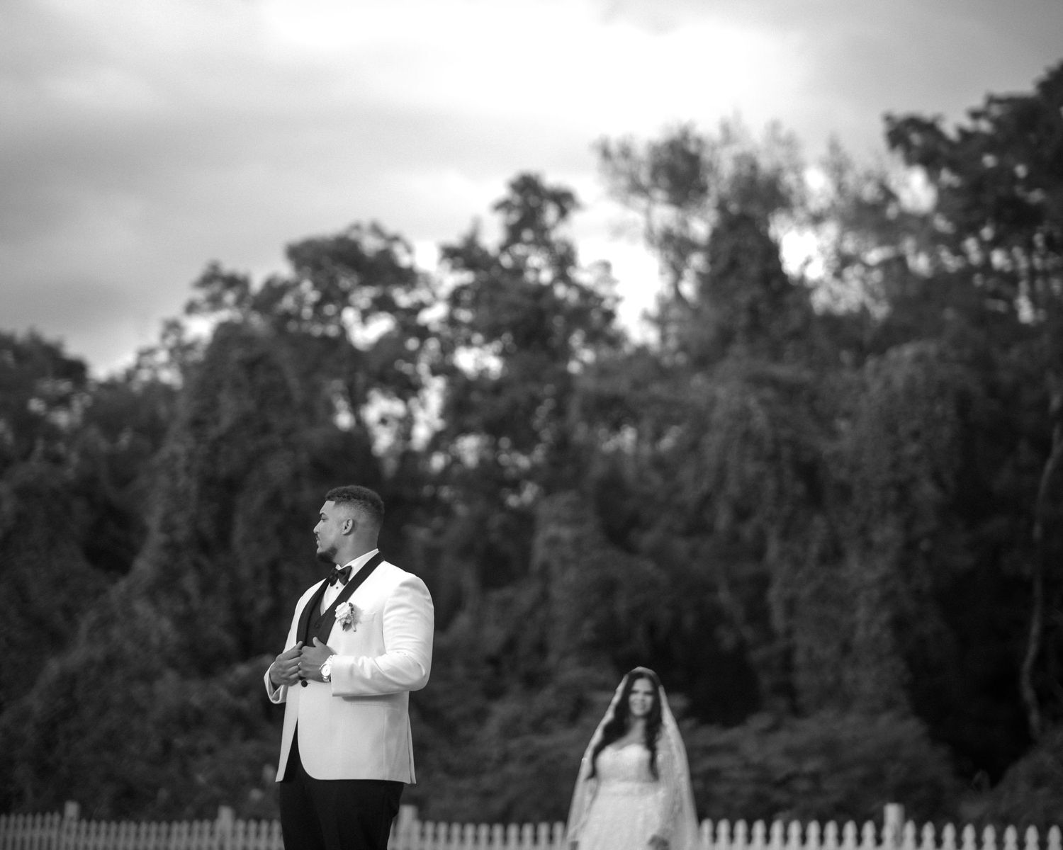 Wedding couple photographed in natural light
Bride and groom embracing during wedding day
Candid moment from a Florida wedding