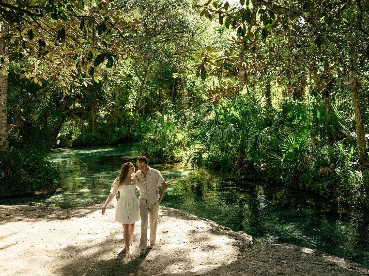 Couple during engagement session in Florida
Romantic engagement session portrait