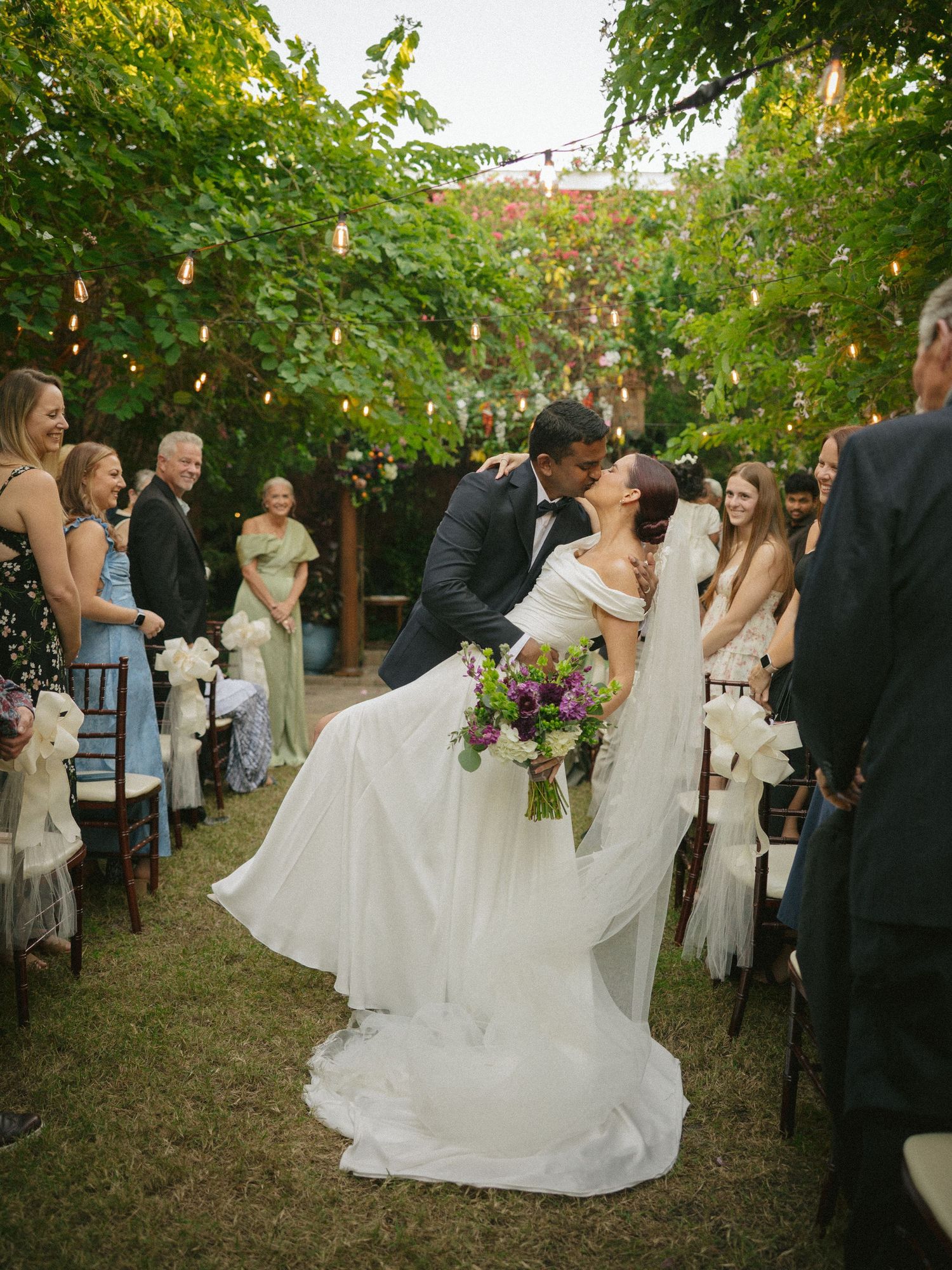 Wedding couple photographed in natural light
Bride and groom embracing during wedding day
Candid moment from a Florida wedding